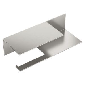 Держатель для туалетной бумаги c полкой Qubic Nickel Brush