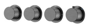 Смеситель встроенный с термостатом STICK DIAMOND GUN METAL 5-проходной
