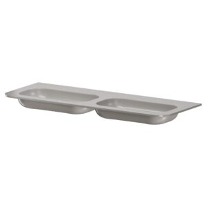 Раковина моноблок VOI 140см (двойной) STONE FINISH STONE GREY