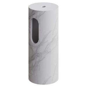 Пьедестал для раковины рифленый Corian 300*720 Calacatta