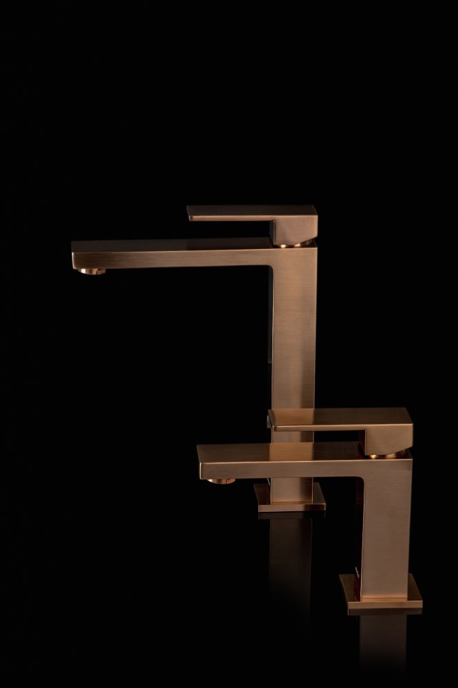 Смеситель для умывальника высокий Qubic Copper Brushed — изображение 5