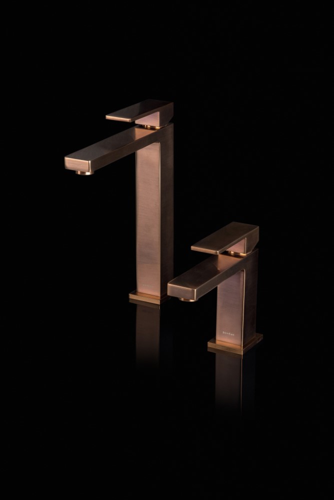 Смеситель для умывальника высокий Qubic Copper Brushed — изображение 6