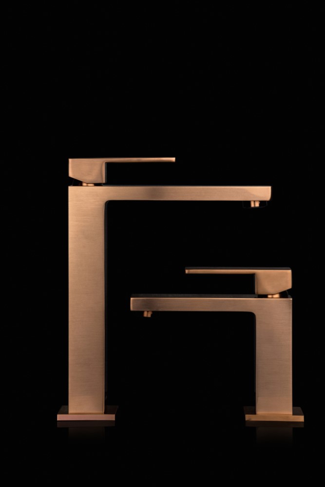 Смеситель для умывальника высокий Qubic Copper Brushed — изображение 2