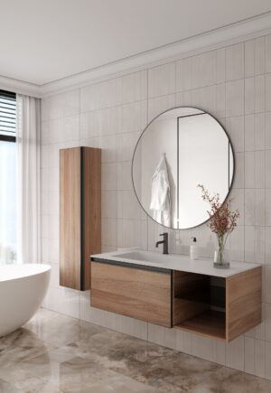 Комплект QUATRO M6-120 тумба с полками+раковина моноблок WHITE